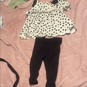 Cupcakes & Cashmere Heart Print Dress with Black Leggings